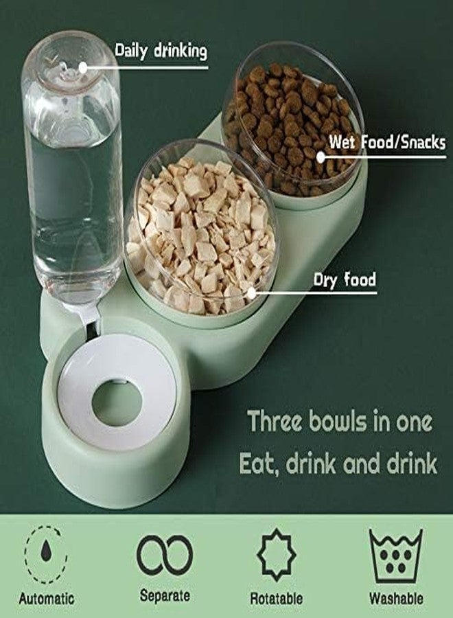 REMICH Wet and Dry Food Pet Utensils Bowl for Small and Adult Dog Cat | Rotatable & Detachable Pet Feeder Bowl | Automatic Water Dispenser Bottle, Pet Feeder for Small Animals (1Pcs,Green) - Image 3